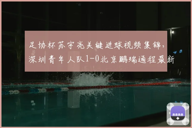 足协杯苏宇亮关键进球视频集锦,深圳青年人队1-0北京鹏瑞通程最新战报及赛程分析